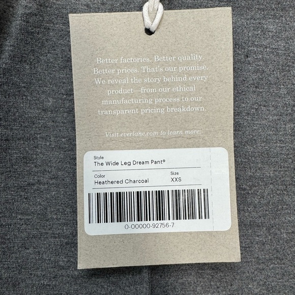 NWT Everlane The Wide Leg Dream Pant Heathered Charcoal Size XXS - Picture 4 of 7